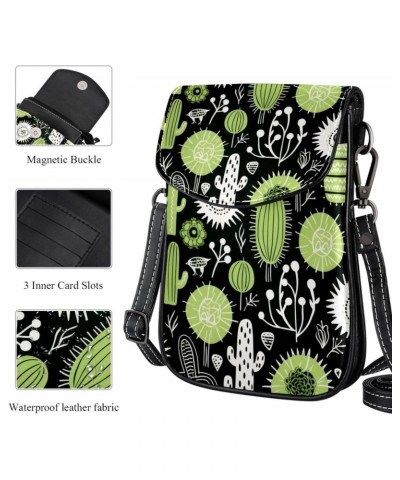 Faux Leather Crossbody Bag for Women, Messenger Bag, Shoulder Bag, Plants Pattern Seamless $12.89 Crossbody Bags