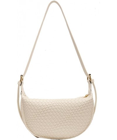 Women Daily Shoulder Bag Adjustable Strap Woven Fashion Shoulder Bag Solid Color Stylish Shoulder Bag Shopping Bag Beige $11....