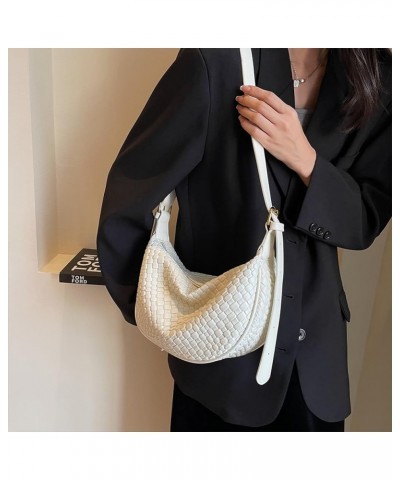 Women Daily Shoulder Bag Adjustable Strap Woven Fashion Shoulder Bag Solid Color Stylish Shoulder Bag Shopping Bag Beige $11....