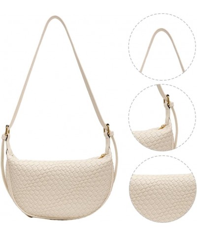 Women Daily Shoulder Bag Adjustable Strap Woven Fashion Shoulder Bag Solid Color Stylish Shoulder Bag Shopping Bag Beige $11....