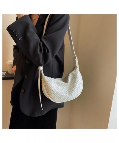 Women Daily Shoulder Bag Adjustable Strap Woven Fashion Shoulder Bag Solid Color Stylish Shoulder Bag Shopping Bag Beige $11....