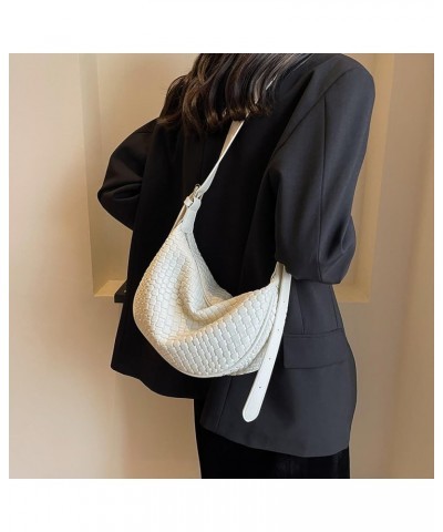 Women Daily Shoulder Bag Adjustable Strap Woven Fashion Shoulder Bag Solid Color Stylish Shoulder Bag Shopping Bag Beige $11....