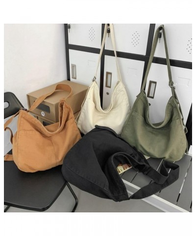 Messenger Bag Crossbody Y2K Aesthetic Casual Shoulder Handbag Canvas Tote Bag for Women (Black) Brown $15.53 Totes