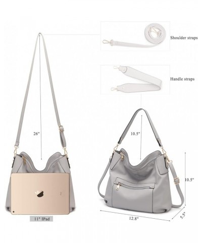 Large Crossbody Bags Ladies Shoulder Handbags Purse and Wallet Set for Women Totes Hobo Purses 3pcs/Set Grey $19.35 Totes