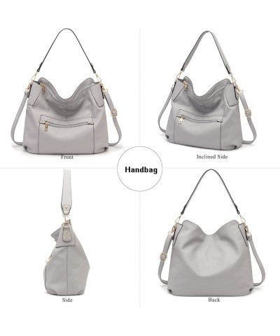 Large Crossbody Bags Ladies Shoulder Handbags Purse and Wallet Set for Women Totes Hobo Purses 3pcs/Set Grey $19.35 Totes