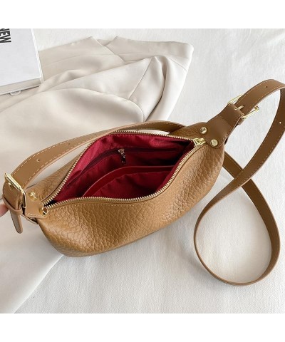 Crescent Crossbody Bag for Womens Genuine Leather Bag Designer Hobo Shoulder Togo Leather Adjustable Strap Half Moon Bag Brow...