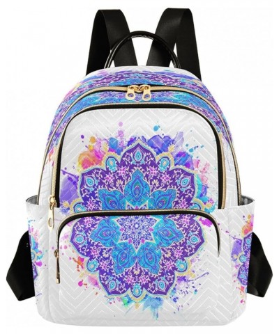 Fashion Backpack Mini Backpack Purse Casual Daily Backpack Blue Mandala Watercolor for Travel for College Work Small $18.01 B...