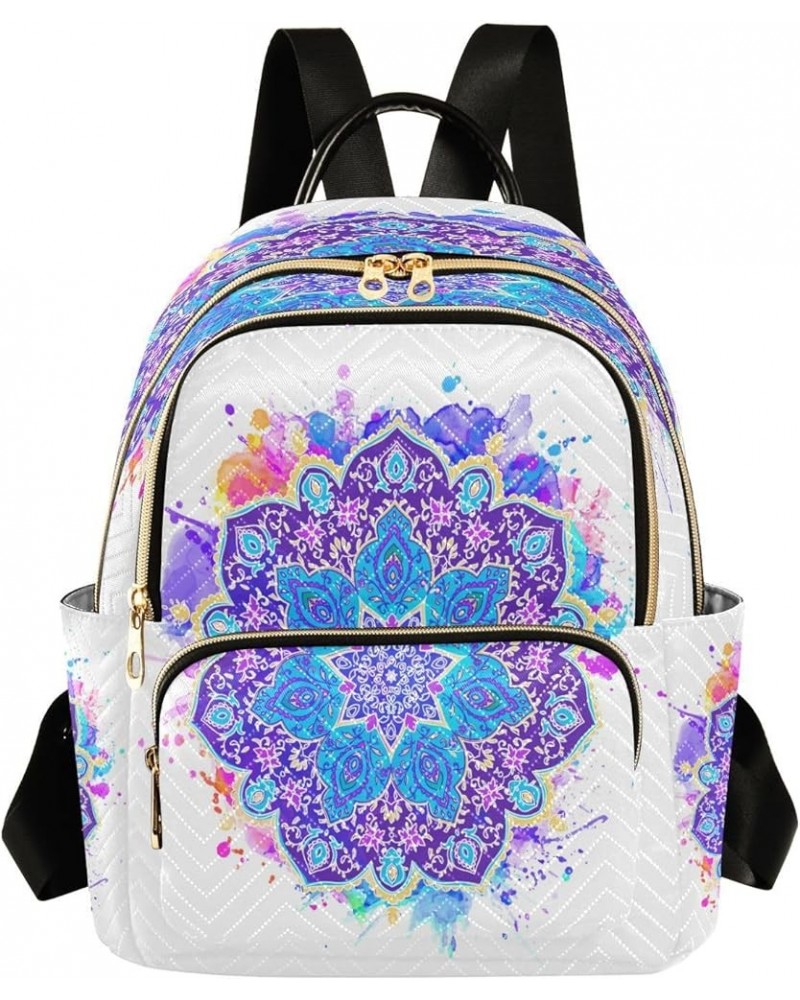 Fashion Backpack Mini Backpack Purse Casual Daily Backpack Blue Mandala Watercolor for Travel for College Work Small $18.01 B...