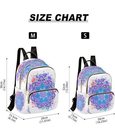 Fashion Backpack Mini Backpack Purse Casual Daily Backpack Blue Mandala Watercolor for Travel for College Work Small $18.01 B...