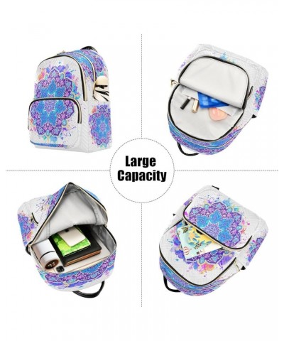 Fashion Backpack Mini Backpack Purse Casual Daily Backpack Blue Mandala Watercolor for Travel for College Work Small $18.01 B...