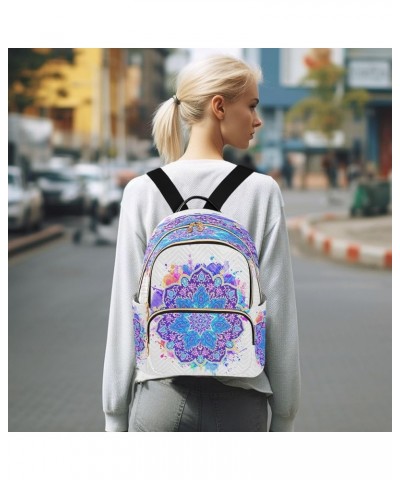 Fashion Backpack Mini Backpack Purse Casual Daily Backpack Blue Mandala Watercolor for Travel for College Work Small $18.01 B...