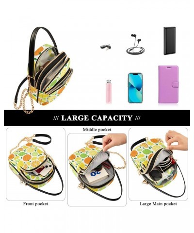 Cute Fresh Lemon Crossbody Bags for Women Crossbody Wallet Purse Shoulder Handbag with Chain Strap for Everyday Use $12.48 Cr...