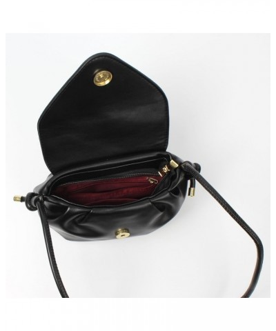 Women Mini Pleated PU Leather Envelope Flap Handbag Clutch Long Strap Cross-body Bag Black $16.26 Clutches