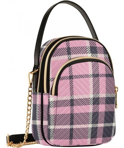 Women's Crossbody Bag, Black White Geometric Plaid Three Zipper Design Handbag Shoulder Bag Wallet Color251 $13.77 Crossbody ...