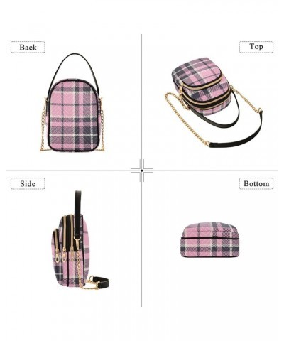 Women's Crossbody Bag, Black White Geometric Plaid Three Zipper Design Handbag Shoulder Bag Wallet Color251 $13.77 Crossbody ...