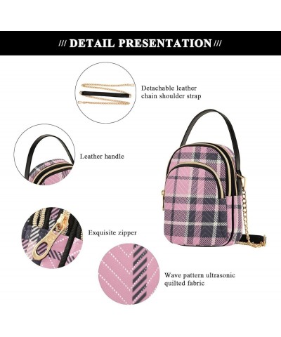 Women's Crossbody Bag, Black White Geometric Plaid Three Zipper Design Handbag Shoulder Bag Wallet Color251 $13.77 Crossbody ...