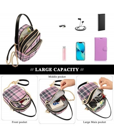 Women's Crossbody Bag, Black White Geometric Plaid Three Zipper Design Handbag Shoulder Bag Wallet Color251 $13.77 Crossbody ...