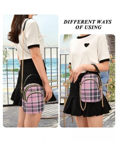 Women's Crossbody Bag, Black White Geometric Plaid Three Zipper Design Handbag Shoulder Bag Wallet Color251 $13.77 Crossbody ...