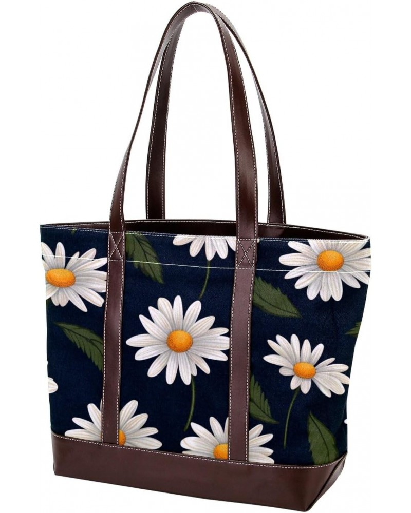 Magritte Canvas Leather Mix Handbag - 13.3x4.7x12.2 in - Stylish and Functional Women's Shoulder Bag $22.08 Shoulder Bags