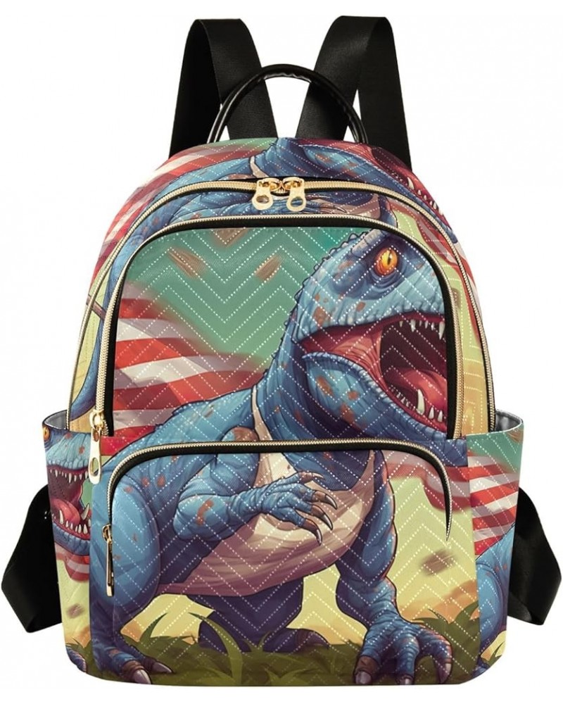 Colorful Galaxy with Gold Sign Womens Backpack Purse Quilted Travel Purse Mini Backpack Purses Blue Dino American Flag Medium...