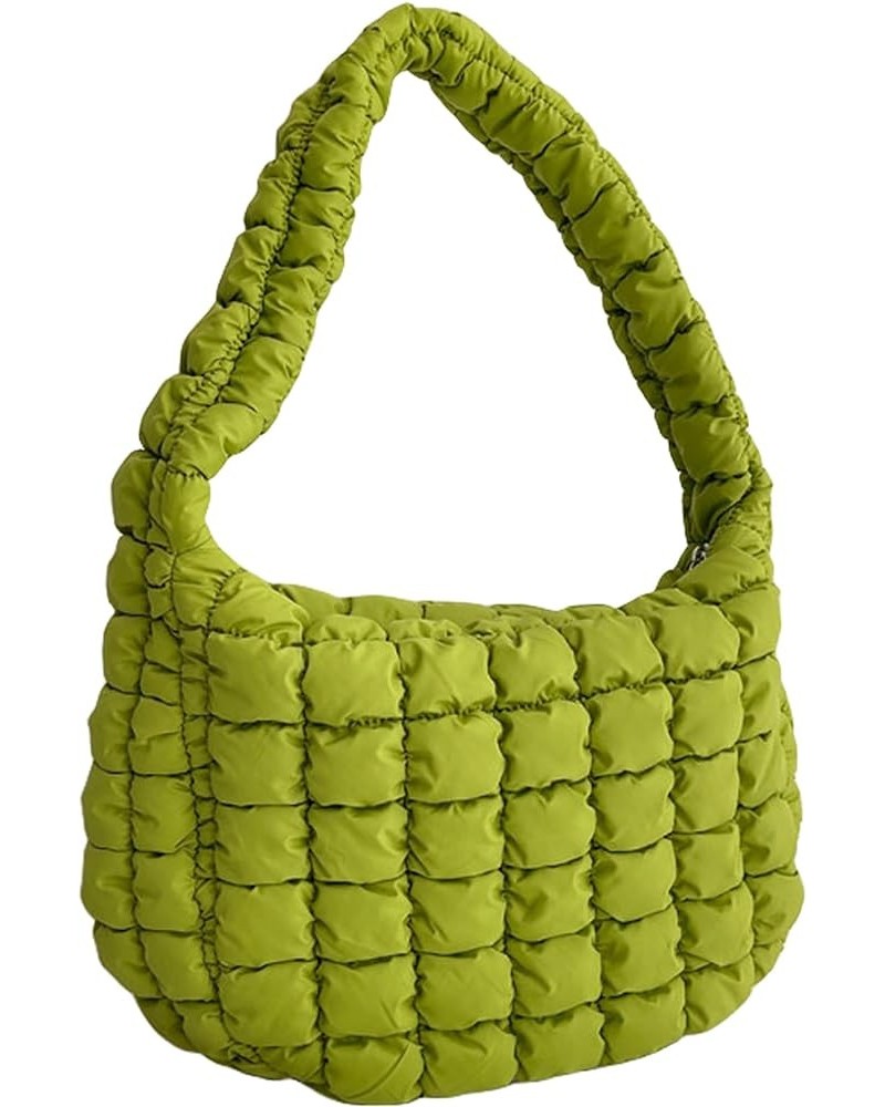 Puffer Tote Bag with Large Capacity Quilted Cloud Shoulder Bag Pleated Cotton Paded Lattice Satchel Purse Underarm Hobo Bag G...