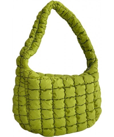 Puffer Tote Bag with Large Capacity Quilted Cloud Shoulder Bag Pleated Cotton Paded Lattice Satchel Purse Underarm Hobo Bag G...