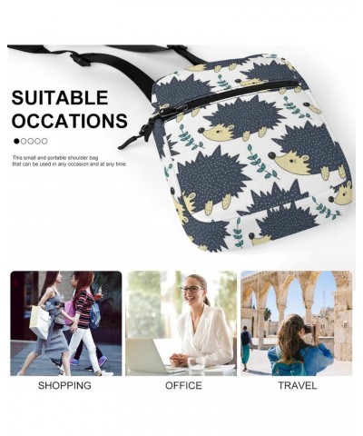 Cute Hedgehogs Pattern Cute Crossbody Bags Small Sling Purse Travel Shoulder Bag with Adjustable Strap for Men Women $18.69 C...