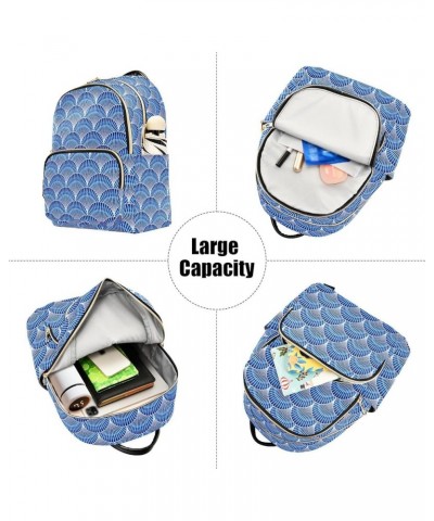 Blue Seashall Mermaid Tail Casual Fashion Polyester Travel Rucksack Shoulder Bag Color Small $19.97 Backpacks