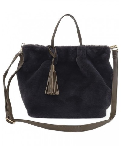 Kuko 2353111062 Tote Bag with Tassels Eco Fur 2-Way Tote Bag D Gray (392) $16.37 Totes