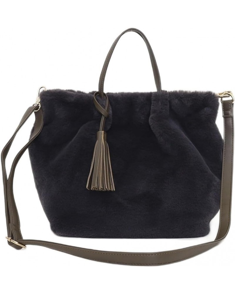 Kuko 2353111062 Tote Bag with Tassels Eco Fur 2-Way Tote Bag D Gray (392) $16.37 Totes