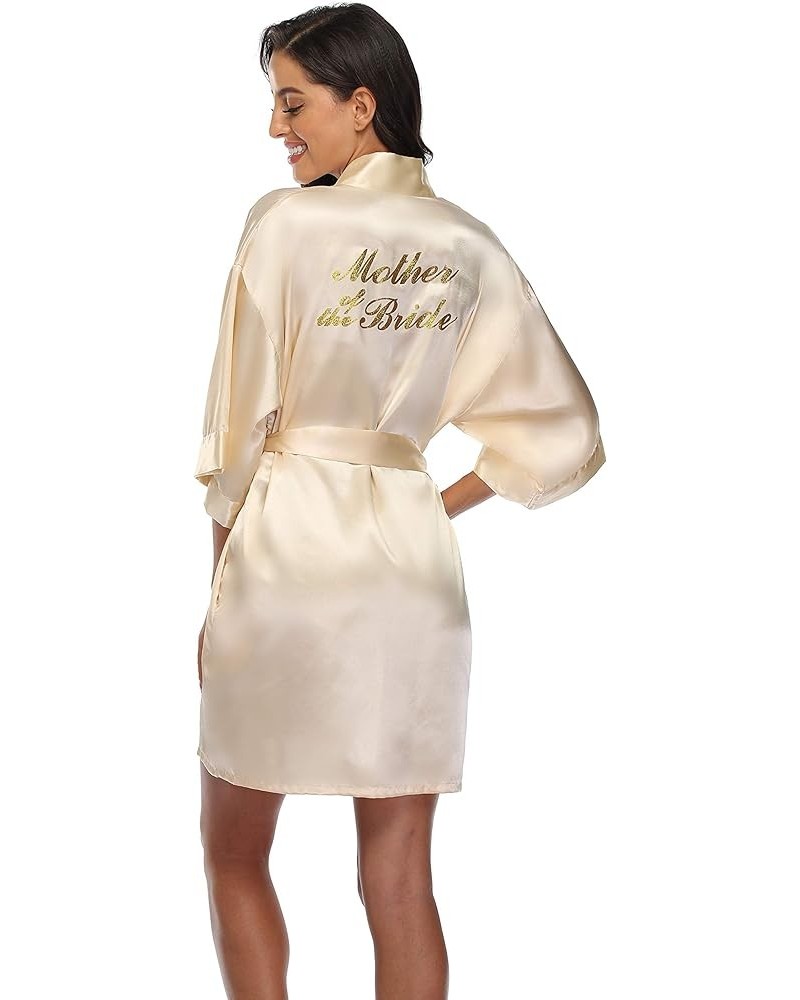 Bride Bridesmaid Robes for Women Satin Kimono Bathrobe Silky Short Sleepwear Getting Ready Robe for Wedding Party Mother of T...