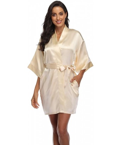 Bride Bridesmaid Robes for Women Satin Kimono Bathrobe Silky Short Sleepwear Getting Ready Robe for Wedding Party Mother of T...