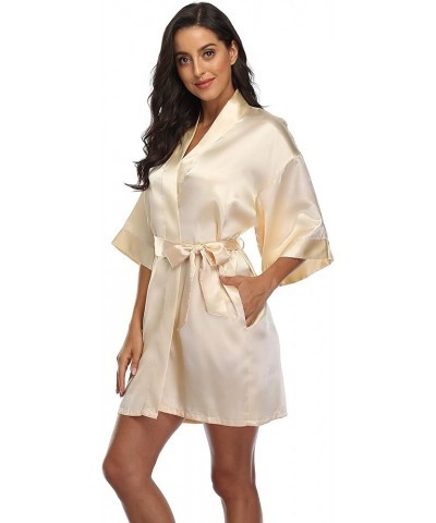 Bride Bridesmaid Robes for Women Satin Kimono Bathrobe Silky Short Sleepwear Getting Ready Robe for Wedding Party Mother of T...