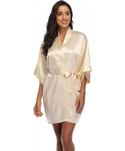 Bride Bridesmaid Robes for Women Satin Kimono Bathrobe Silky Short Sleepwear Getting Ready Robe for Wedding Party Mother of T...