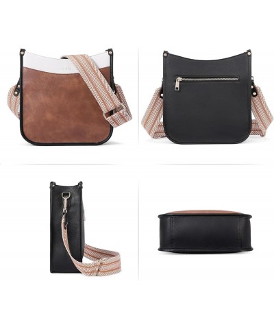 Crossbody Bags For Women Trendy Vegan Leather Purses For Women Shoulder Bag with Two Strap B5-brown and White $11.76 Shoulder...