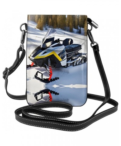 Advanced Snowmobile Exquisite Design Printed Leather Crossbody Phone Bag - Portable Fashion Practical Phone Protection $19.65...