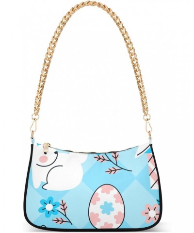 Crossbody Bags for Women Shoulder Purse Blue Easter Egg Handbags Stylish Clutch Purse with Chain Strap $17.09 Shoulder Bags