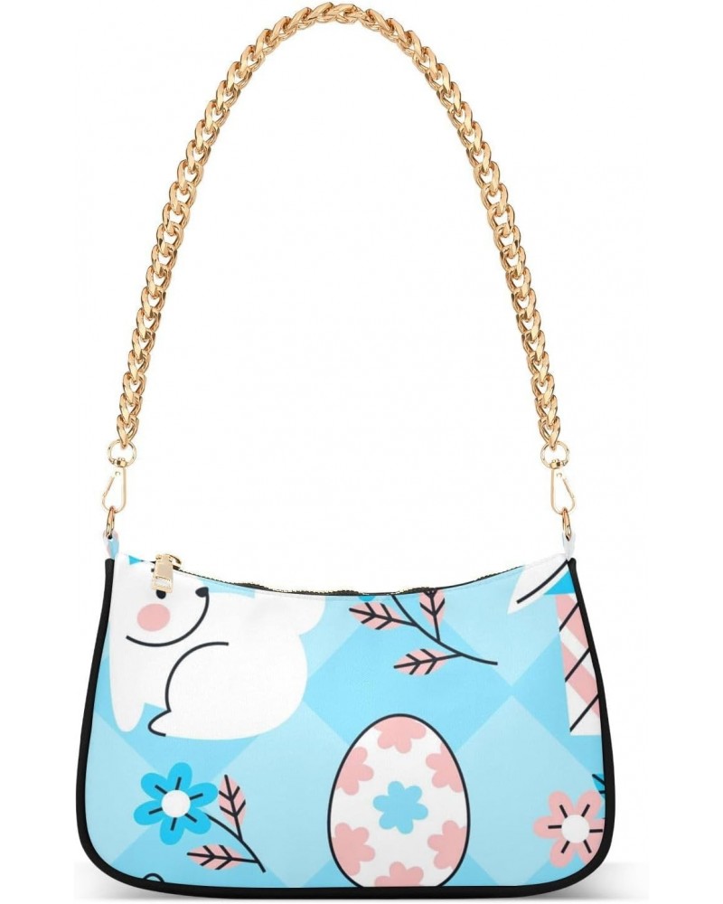 Crossbody Bags for Women Shoulder Purse Blue Easter Egg Handbags Stylish Clutch Purse with Chain Strap $17.09 Shoulder Bags