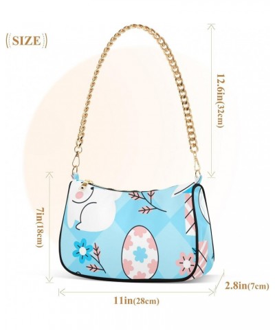 Crossbody Bags for Women Shoulder Purse Blue Easter Egg Handbags Stylish Clutch Purse with Chain Strap $17.09 Shoulder Bags