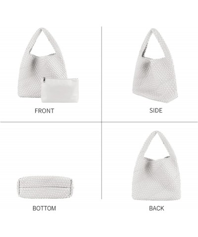 Woven Bag for Women,Woven Tote Bag for Women Large Top-handle Travel Handbag White 6 $25.85 Totes