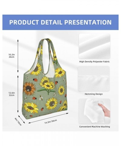 Sunflowers Single Shoulder Commuter Canvas Tote Bags For Women And Men Sunflowers 3 $11.87 Totes