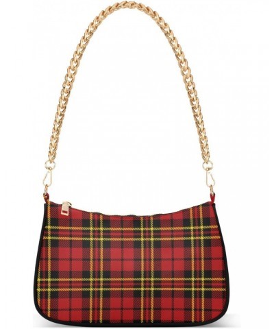 Shoulder Bag for Women Purse Clutch Red Plaid Pattern(1) Chain Shoulder Tote Handbag with Zipper Closure(236ya8a) $15.68 Shou...