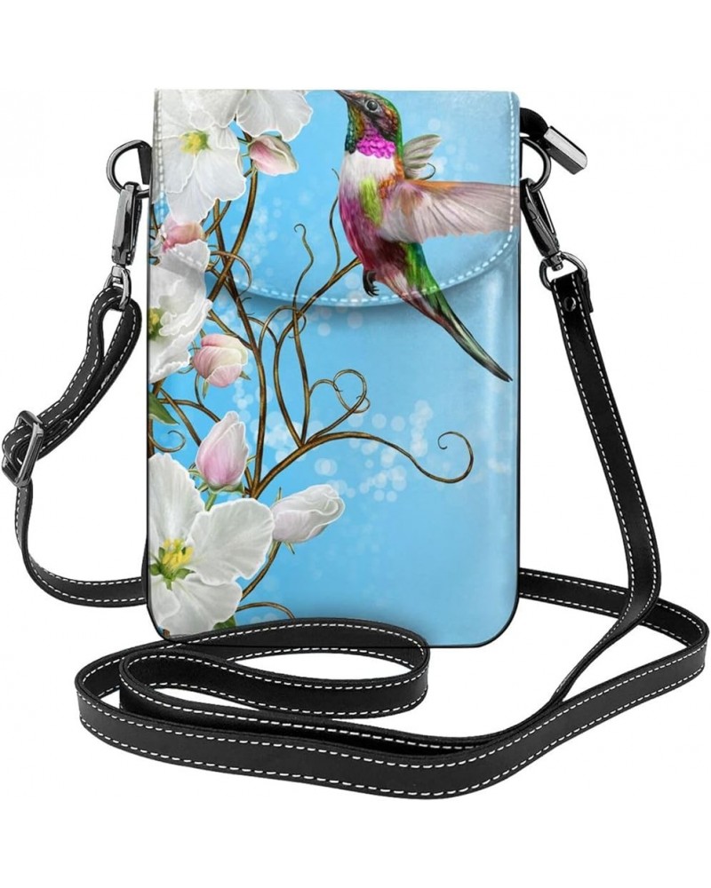 Small Crossbody Phone Bags for Women Leather Cell Phone Purse Lightweight Cell Phone Wallet Birds Flower $17.33 Crossbody Bags