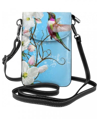 Small Crossbody Phone Bags for Women Leather Cell Phone Purse Lightweight Cell Phone Wallet Birds Flower $17.33 Crossbody Bags