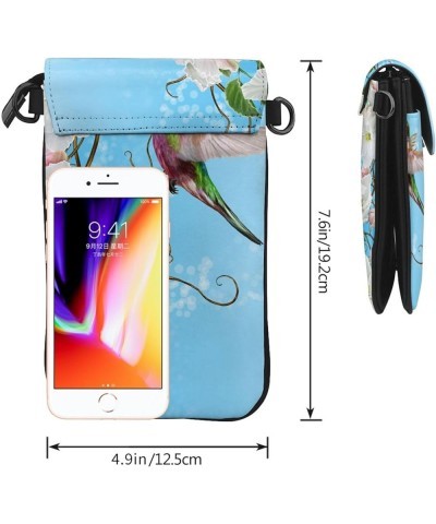 Small Crossbody Phone Bags for Women Leather Cell Phone Purse Lightweight Cell Phone Wallet Birds Flower $17.33 Crossbody Bags