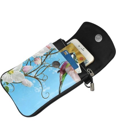 Small Crossbody Phone Bags for Women Leather Cell Phone Purse Lightweight Cell Phone Wallet Birds Flower $17.33 Crossbody Bags