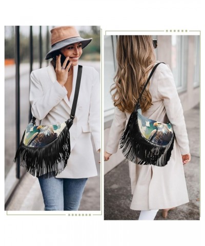 Cute Gledes Tassel Crossbody Bag with Adjustable Strap and Zipper PU Leather Crossbody Handbag for Women $12.60 Crossbody Bags