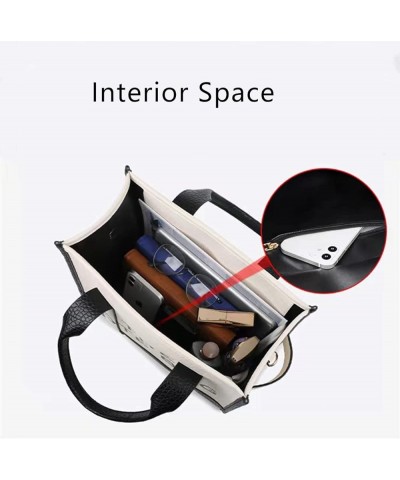 The Tote Bag for Women Dupes Mini Leather Tote Bag Small Purse Personalized Crossbody Handbags Cream-m $14.70 Totes