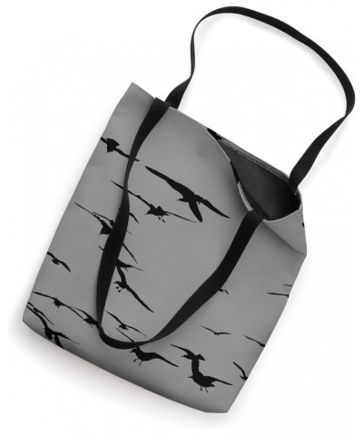 Happy Seagulls Flying In The Sky Black Silhouette Tote Bag $9.40 Totes