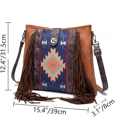 Shoulder Bag for Women Bohemian Crossbody Bag Tassels Satchel Handbag Cotton and Linen Material Purse Travel,Dating Multicolo...